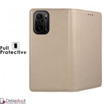 Telone smart magnet serijos atverčiamas dėklas - auksinės spalvos (telefonams Xiaomi Poco F3/mi 11i) Telone smart magnet serijos atverčiamas dėklas - auksinės spalvos (telefonams Xiaomi Poco F3/mi 11i)
